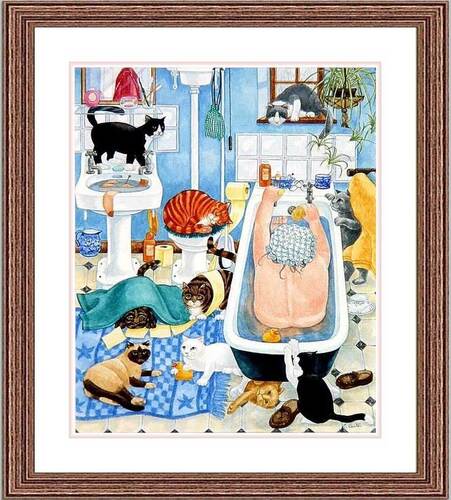 Linda Benton - " Grandma and 10 cats in the bathroom "