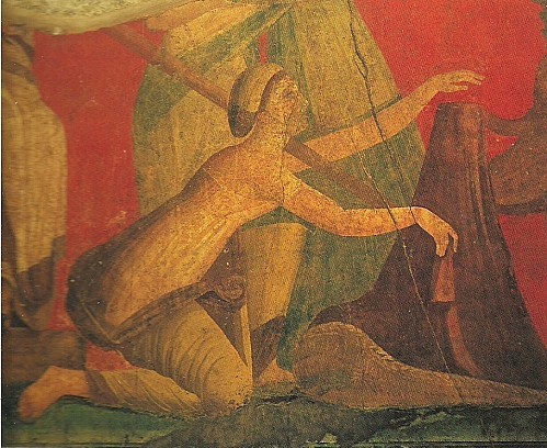 Fresque du dévoilement du van (Pompéi villa des mystères