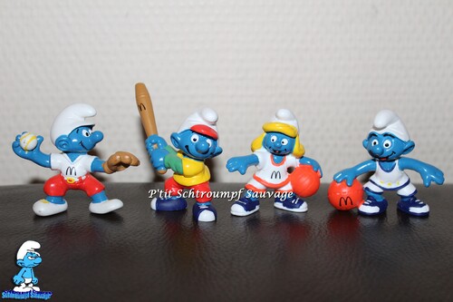Série de figurines Schtroumpf sur le sport MCDONALD'S 1998 