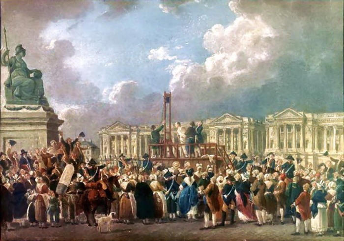 Une exécution place de la Révolution, actuelle place de la Concorde (toile de Pierre-Antoine Demachy