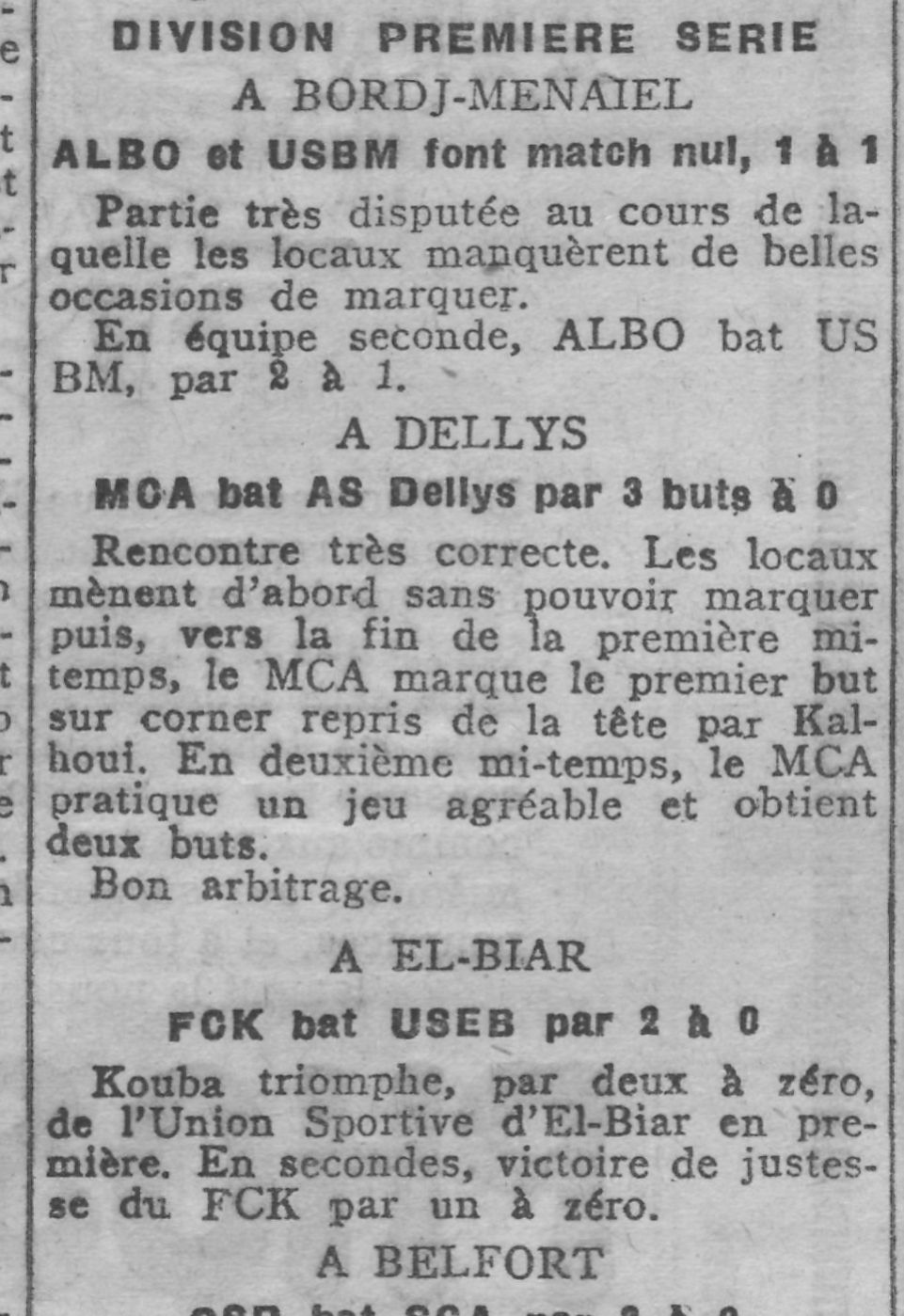 Dimanche 2.12.1928 à Dellys ASD-MCA 0-3