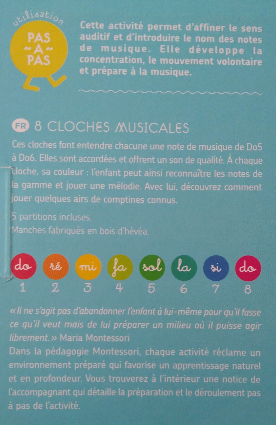 Cloches Musicales Montessori : Jouet Sensoriel : NIDOSSORI