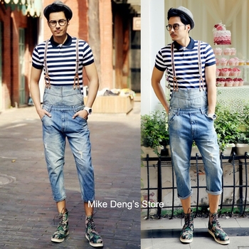 Summer-Preppy-Style-Mens-Casual-White-Ripped-Denim-Overall-Shorts-Male-Fashion-Jeans-Jumpsuits-Jean-