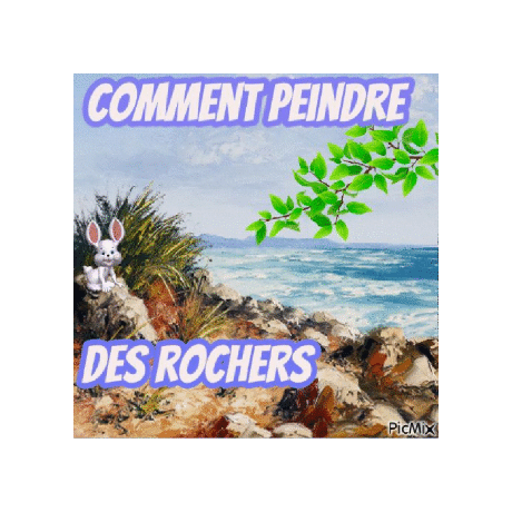Dessin et peinture - vidéo 3889 : Comment peindre au couteau à palette des rochers en bordure de mer ? - acrylique, huile.