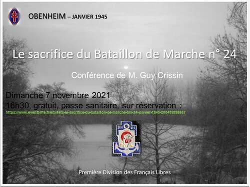 Brest, 7 novembre 2021 - Conférence : La Bataille d’Obenheim et la Résistance du Bataillon de Marche BM24 