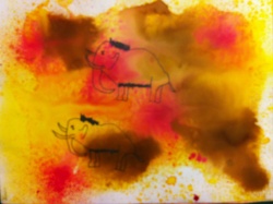 animaux à la  manière des peintures rupestres