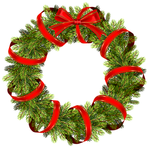 Green_Christmas_Pine_Wreath_with_Red_Ribbon_PNG_Clipart_Image.png