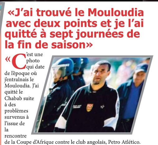 Bencheikha Entraineur MCA 2001-2002