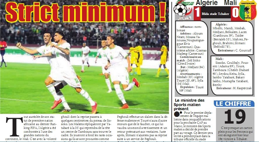 Mercredi 10.09.2014 à Blida EN-MALI 1-0 E.CAN