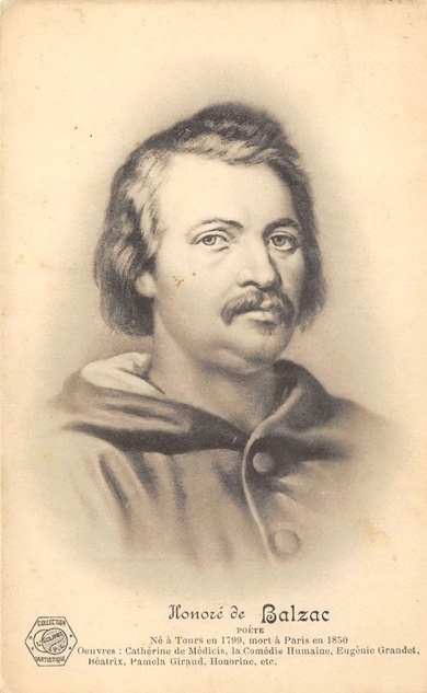 Honoré de Balzac, Poète (CPA. Non datée).