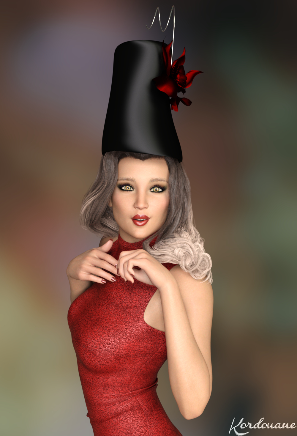 Buste de femme au chapeau original (Daz) - Kordouane3D-Design