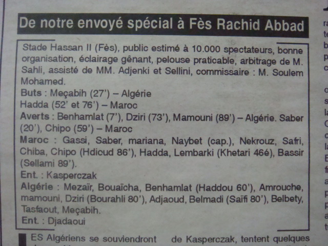 9 Juillet 2000 Maroc-EN 2-1 E.C.M