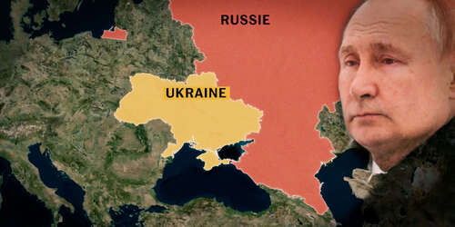 Carte Ukraine-Russie et Poutine