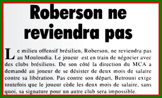 La fugue de Roberson