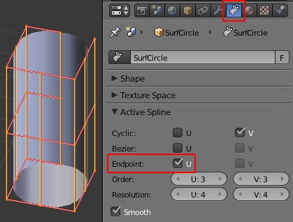 Cocher le carreau à auche du U pour allonger le tube