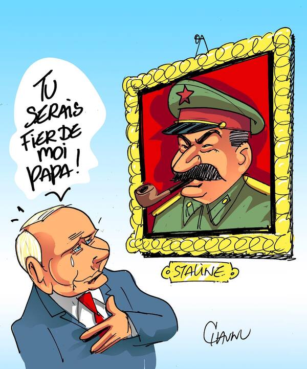 Les caricaturistes ne ménagent pas l'ours russe et le résident du Kremlin....