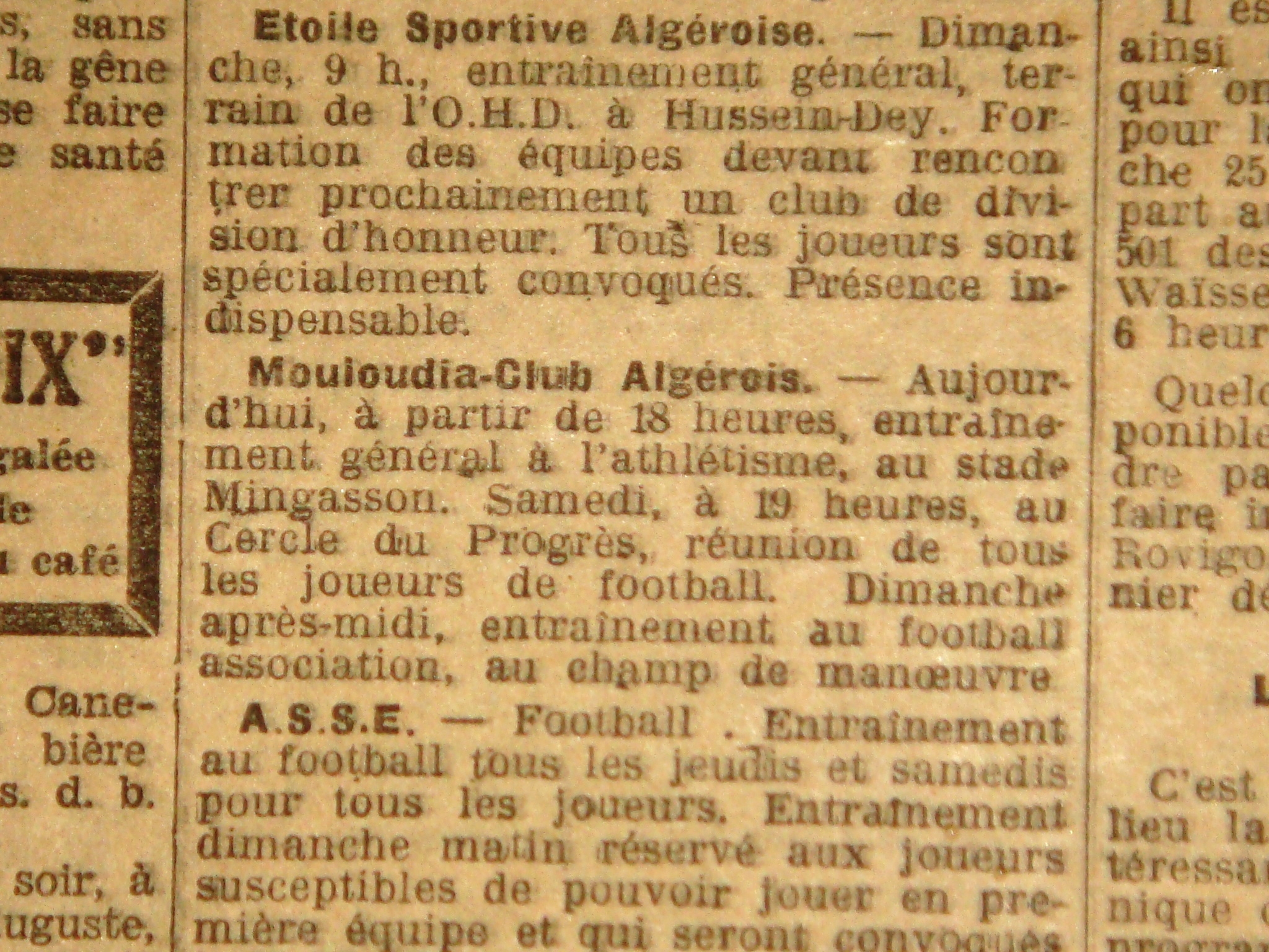 Entrainement au stade mingasson et champ de manoeuvre