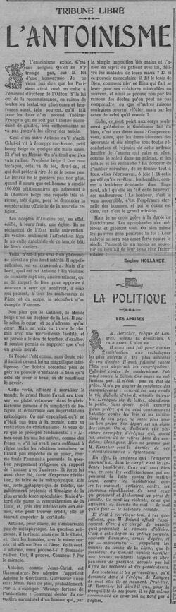 L'Antoinisme (Le Rappel, 16 janvier 1911 (N14920))