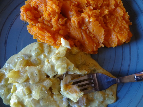 Poisson curry coco et patate douce