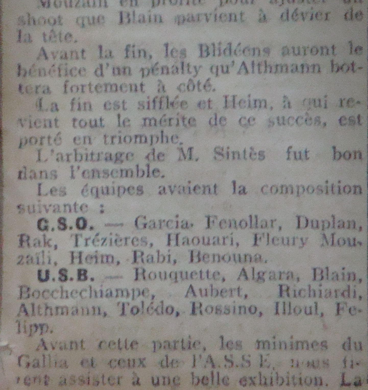 GSO avec Benouna champion d\'Alger 1927