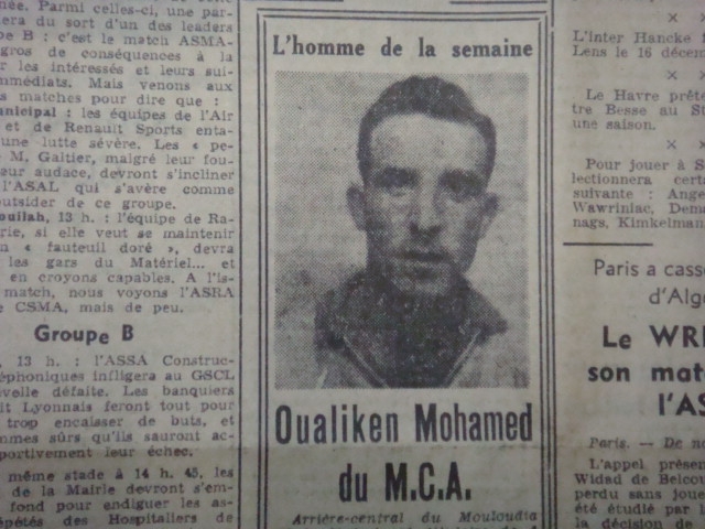 11.1951 Zitouni et Oualiken sélection d'Alger contre Tunis