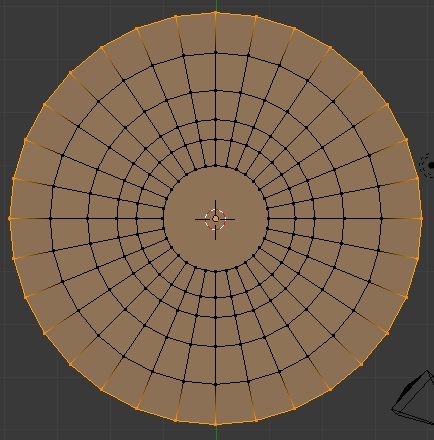 Le cercle extrudé puis agrandi plusieurs fois de suite