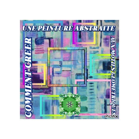 Dessin et peinture - vidéo 4188 : Comment créer une peinture abstraite aux motifs géométriques 3/3 ? - peinture acrylique fluide.