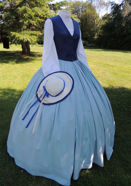 Robe 19ème - crinoline - Inspiration Margaret Hale - Nord et Sud BBC