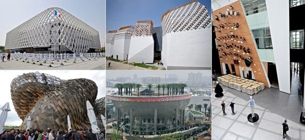 Les pavillons de l'expo universelle à Shanghai