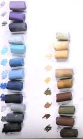 Dessin et peinture - vidéo 3120 : Comment dessiner ou peindre un paysage de printemps  sur du papier de verre ou de la toile émeri ? - pastels tendres.