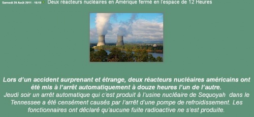 NUCLEAIRE : ARRET IMMEDIAT  !!! Tchernobyl - Three Mile Island - Fukushima et les autres : pour la mise en arrêt et le démarrage des opérations de démantèlement IMMEDIAT des installations