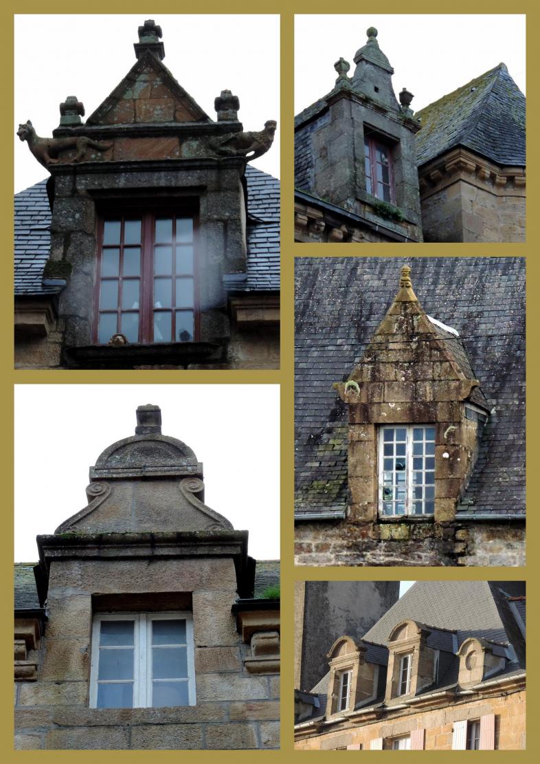 Lucarnes et chiens assis