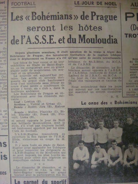 Dimanche 25.12.1946 à St Eugène Amical Bohemians de Prague-MCA 10-0