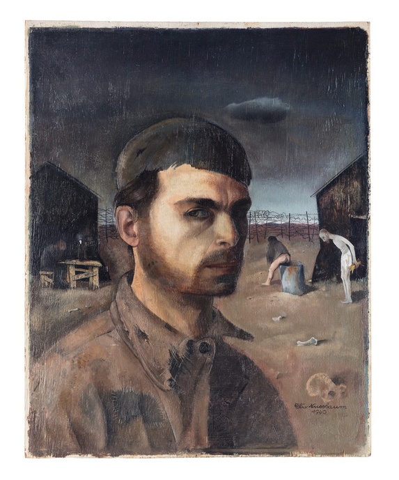 Self-Portrait in the Camp - Felix Nussbaum — Google Arts & Culture