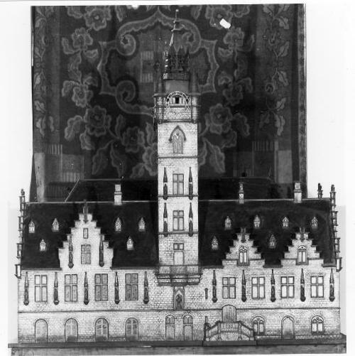 Het Stadhuis van Dendermonde-vers 1920 (bois)(kikirpa)