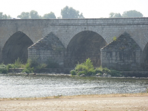 LES BORDS DE LOIRE A BEAUGENCY ET LE PONT .