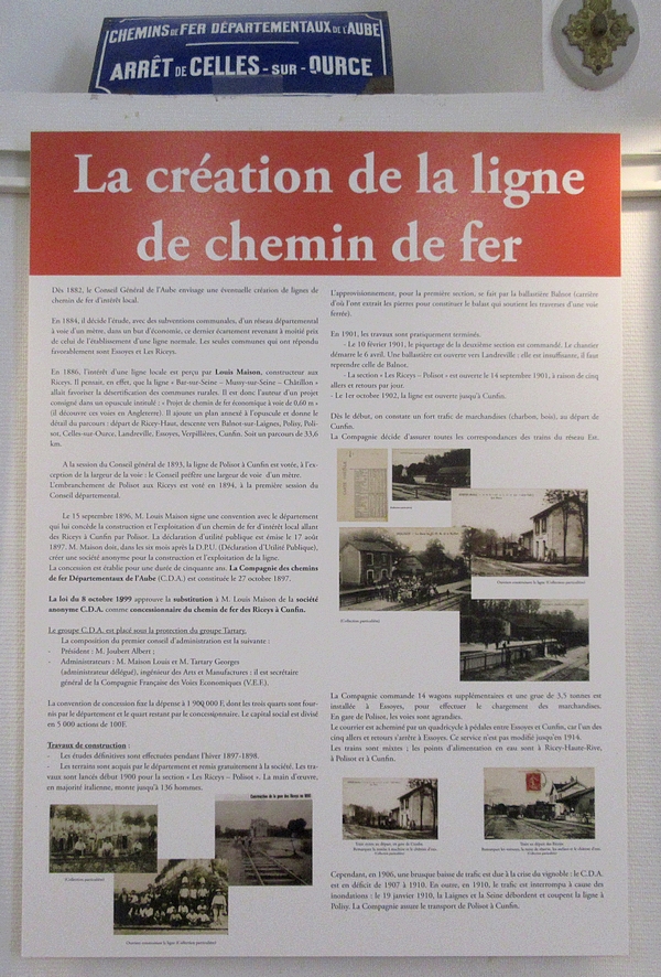 Claude Garino a  présenté , à Bar sur Seine, une superbe exposition sur la ligne de chemin de fer Troyes-Châtillon sur Seine