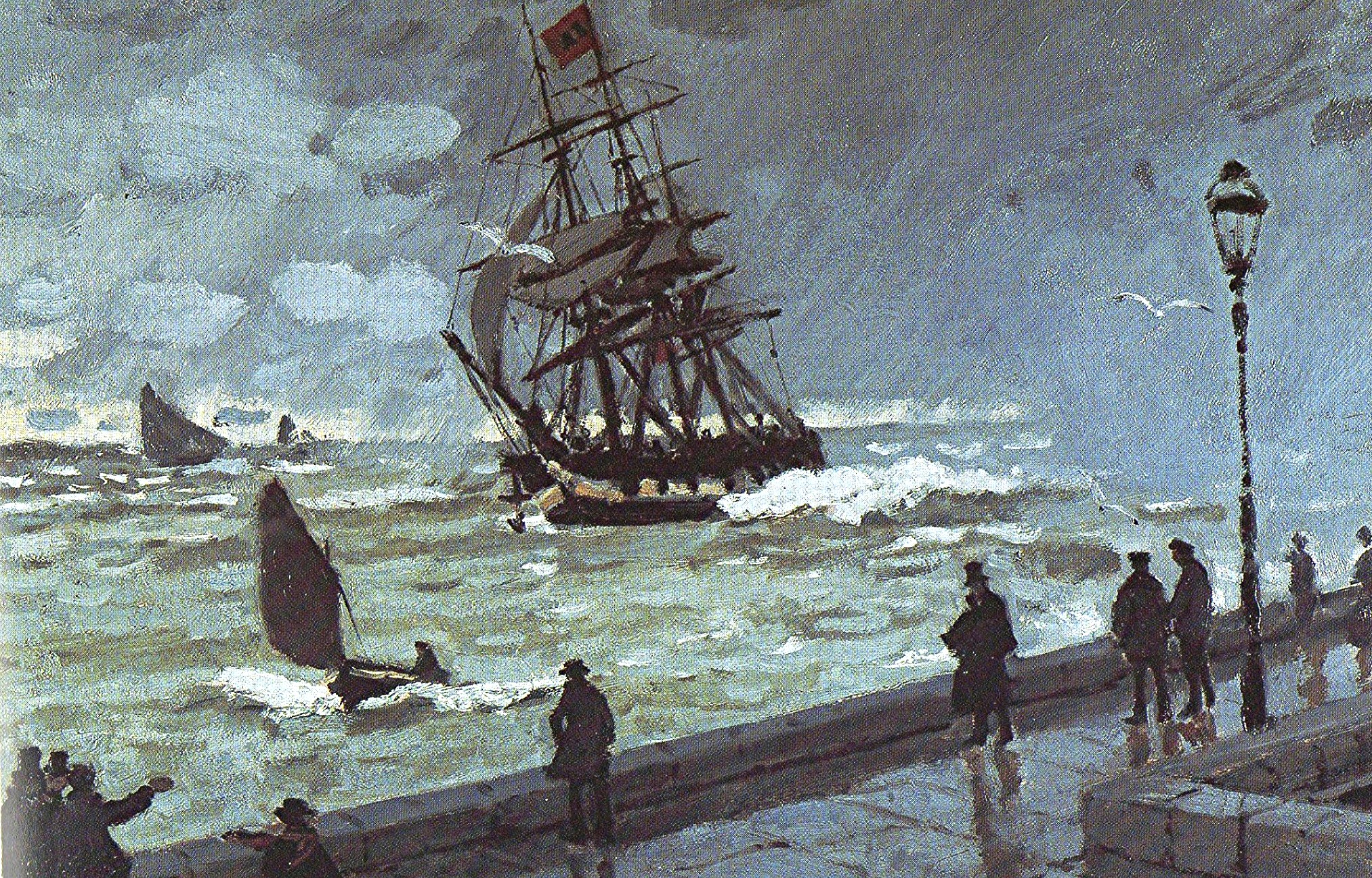 Monet /9/ -1867- Le port du Havre par mauvais temps. - Maîtres et tableaux