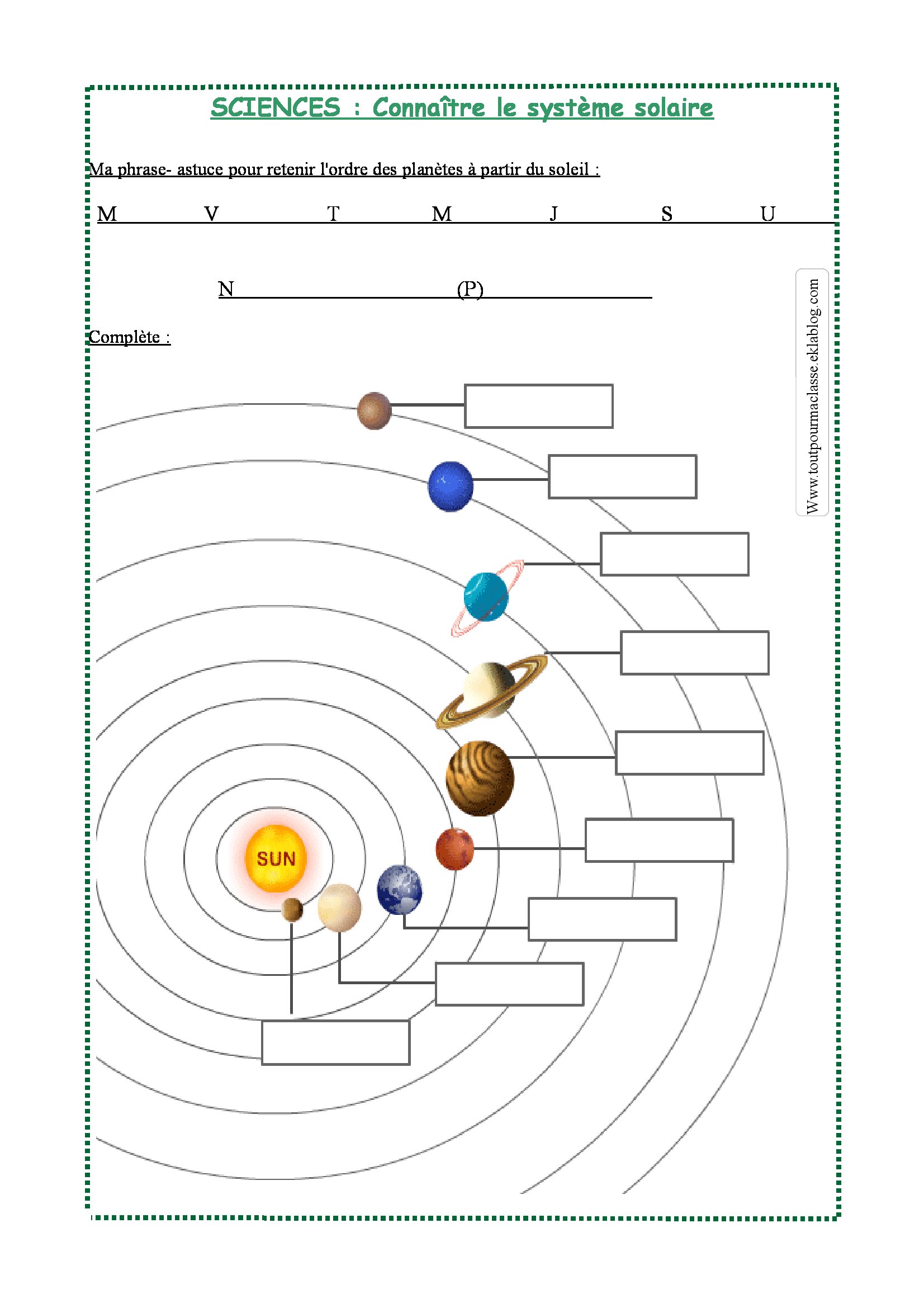 les planetes du systeme solaire cm2