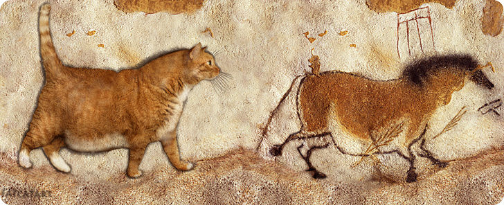 grottes de lascaux chevaux et gros chat roux fatcatart