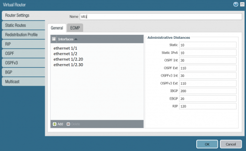 Configuration basique d'un pare-feu Palo Alto (vlan, nat, accès internet)