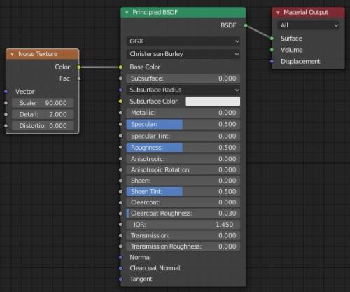 Les 3 nodes mappant la queue de la sirène