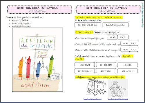 Littérature CE1: Rébellion chez les crayons