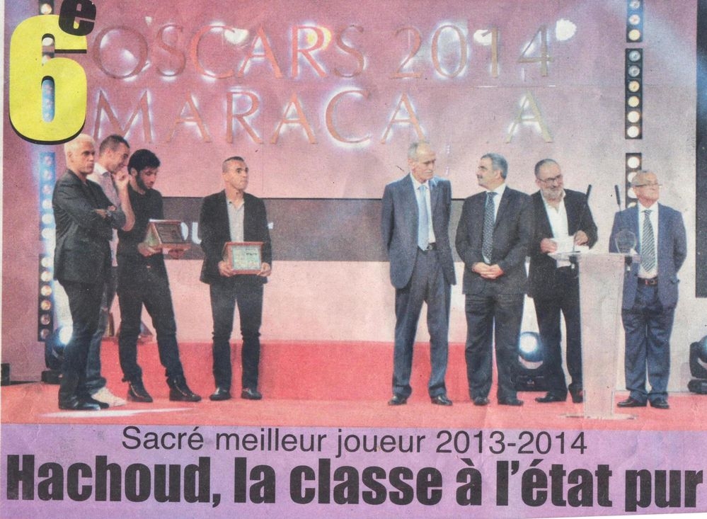 Hachoud lauréat de l\'oscar du meilleur joueur