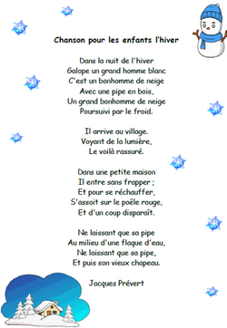 Chanson pour les enfants l'hiver