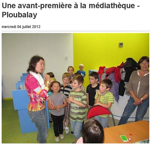 Ouest France - 04/07/2012 - Une avant-première à la médiathèque 