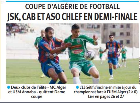 Vendredi 9.4.2010 Batna (OPOW) 1/4 coupe CAB-MCA 1-0 (Après prolongations)