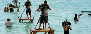 scenery cameraman filming sea 