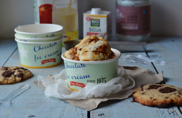 Crème glacée Vegan cookie dough à la vanille et caramel 