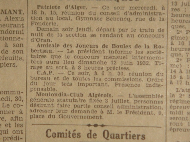 3.6.1932 préparation Assemblée